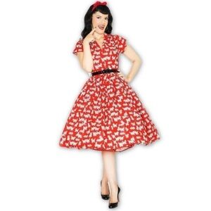 Kelly Dress - Red Kittens